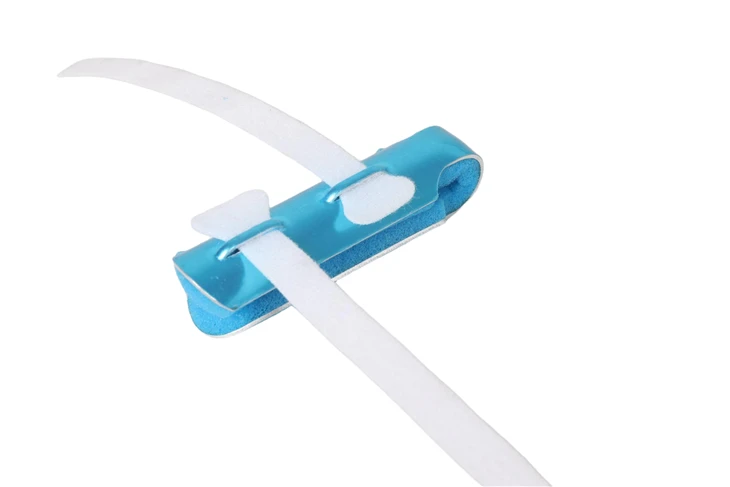 aluminum finger splint fitted on finger for immobilization support