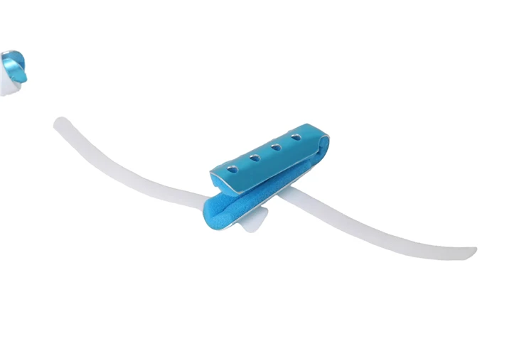 adjustable finger splint showing two white fastening straps