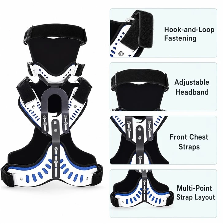 Cervicothoracic fixation brace with padded contact areas