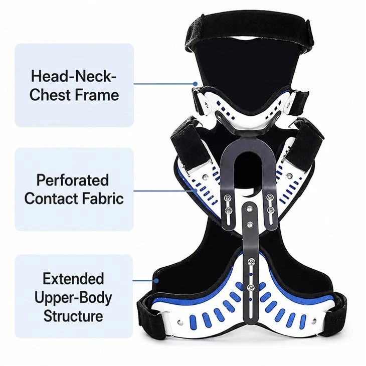 Integrated cervical thoracic support frame for rehabilitation