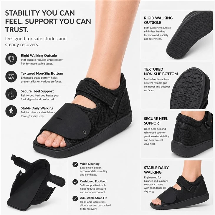 breathable mesh post-op shoe for bandaged foot walking