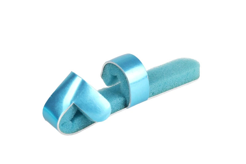 baseball finger splint fitted on an index finger baseball finger splint fitted on an index finger